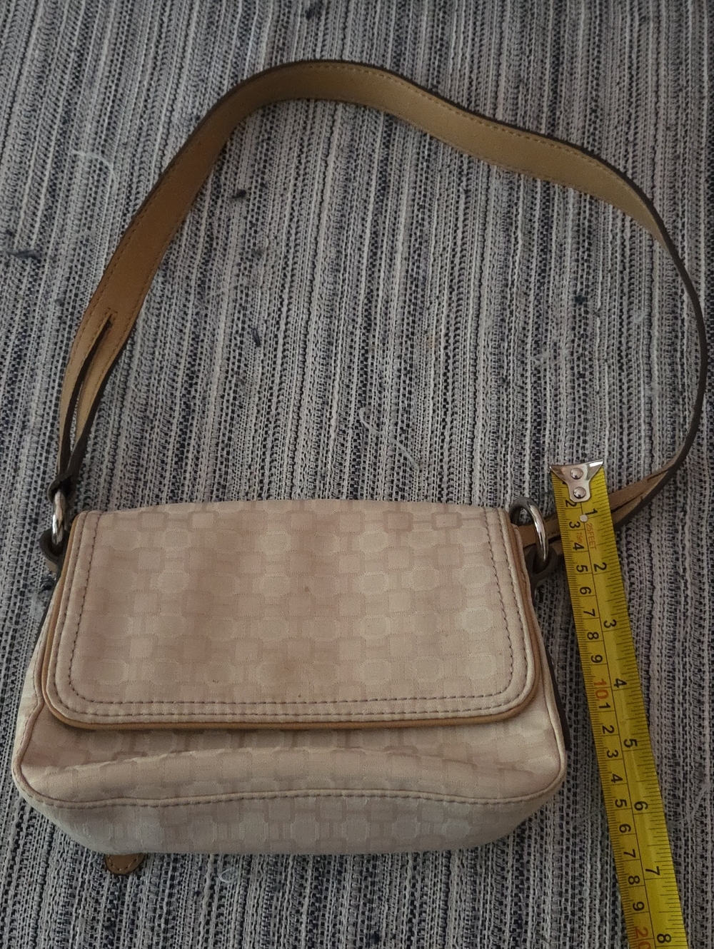 Nine West Beige Shoulder Bag with Tan Strap